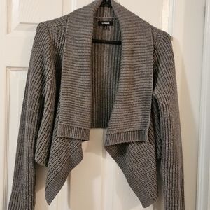 Express Charcoal Ribbed Women's Cardigan